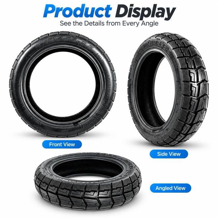 AIMITE Electric Scooter Off-Road Vacuum Tire, Size: 10 inch x 2.75-6.5 inch, For Ninebot Max G30