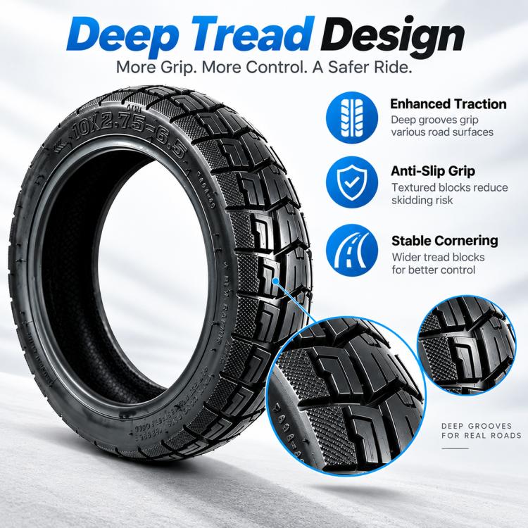 AIMITE Electric Scooter Off-Road Vacuum Tire, Size: 10 inch x 2.75-6.5 inch, For Ninebot Max G30