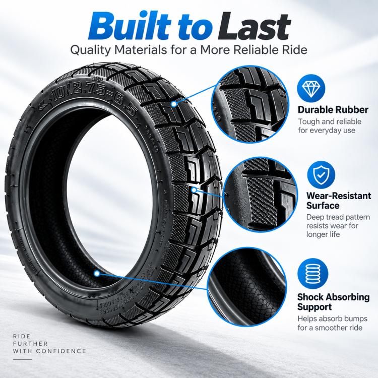 AIMITE Electric Scooter Off-Road Vacuum Tire, Size: 10 inch x 2.75-6.5 inch, For Ninebot Max G30