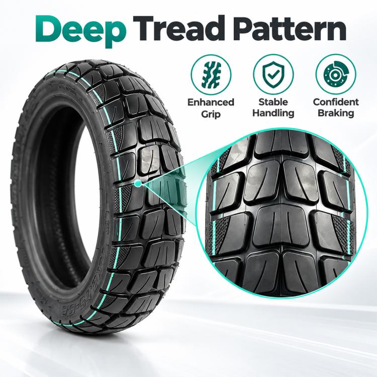 AIMITE Electric Scooter Off-Road Puncture-Resistant Vacuum Tire, Size: 10 x 2.75-6.5 inch, Size: 10 x 2.75-6.5 inch