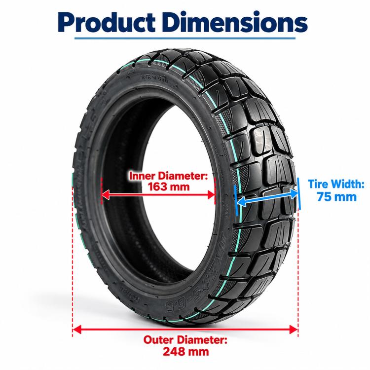AIMITE Electric Scooter Off-Road Puncture-Resistant Vacuum Tire, Size: 10 x 2.75-6.5 inch, Size: 10 x 2.75-6.5 inch