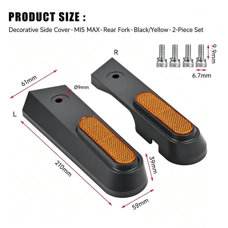 2 PCS/Pack LYP4092 Electric Scooter Decorative Side Cover For Xiaomi MI5 Max