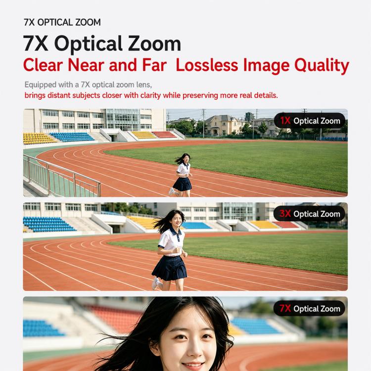 DC417X 2.8 inch Screen 7x Optical Zoom Front and Rear Dual Lens Digital Camera, without, 16GB, 32GB, 64GB, 128GB