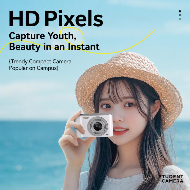 DC302 2.8 inch Screen Retro Digital HD Camera, White without Memory Card, White + 16GB, White + 32GB, White + 64GB, Black + 32GB, Black + 64GB