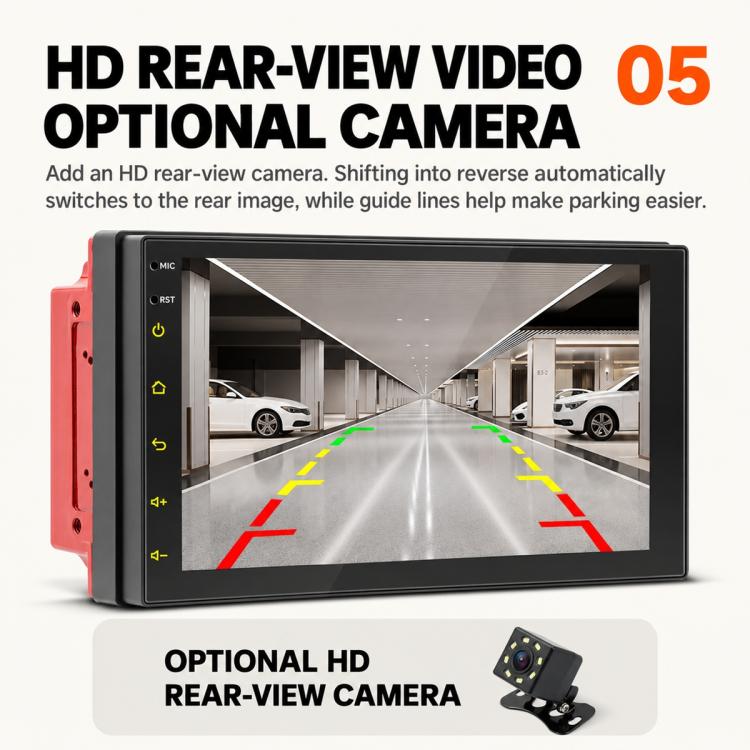 7 inch IPS Double-DIN Car MP5 Player Wireless CarPlay/Android Auto Bluetooth HD Display