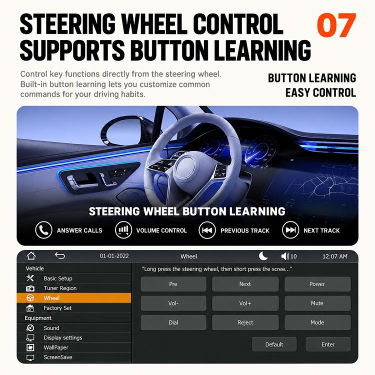 7 inch IPS Double-DIN Car MP5 Player Wireless CarPlay/Android Auto Bluetooth HD Display