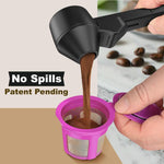 LsCook High Capacity Coffee Plastic Round Scoop Long-Handled No?Spill Spoon