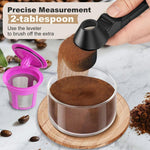 LsCook High Capacity Coffee Plastic Round Scoop Long-Handled No?Spill Spoon