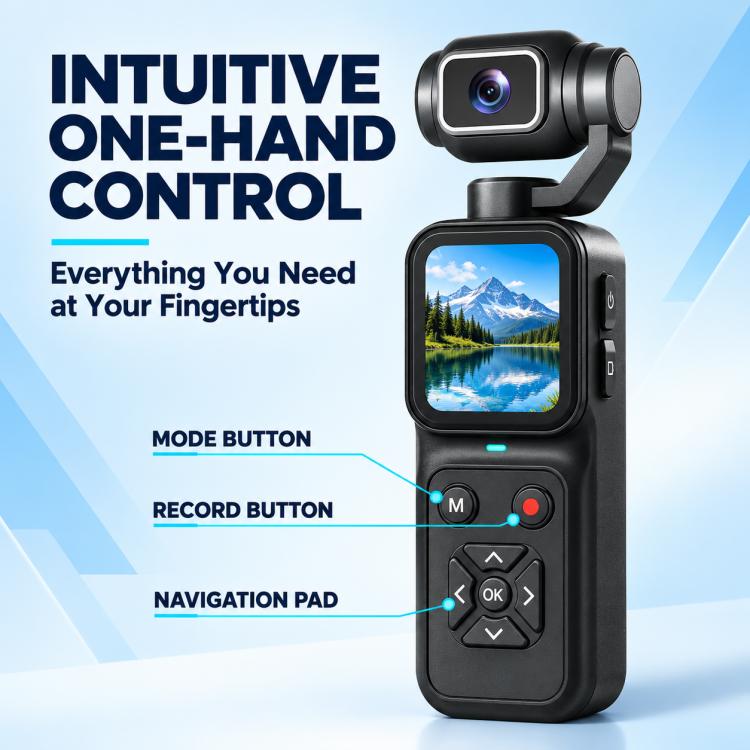 HJD09 1.69-inch HD Handheld Gimbal Pocket Camera Outdoor Sports Recorder