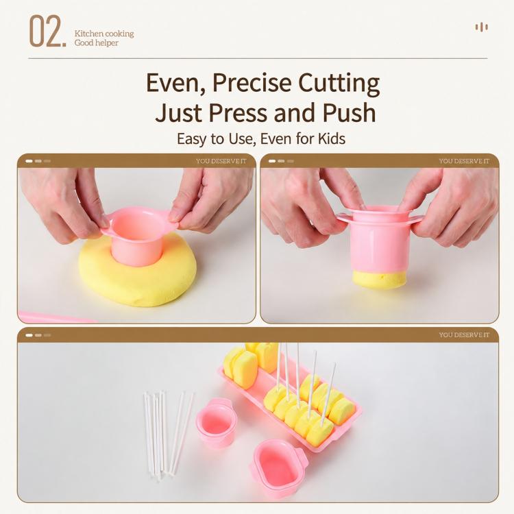 ABS Lollipop Cake Mold Cutting Baking Tool Kit, 3 PCS/Set Pink, 3 PCS/Set Blue, 8 PCS/Set Pink, 8 PCS/Set Blue