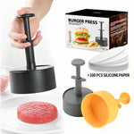 LsCook ABS Round Hamburger Patty Press Kit with 100 Baking Papers