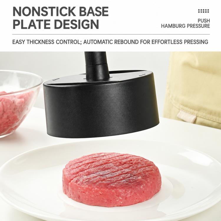 LsCook ABS Round Hamburger Patty Press Kit with 100 Baking Papers