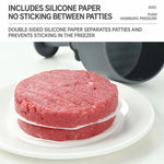 LsCook ABS Round Hamburger Patty Press Kit with 100 Baking Papers