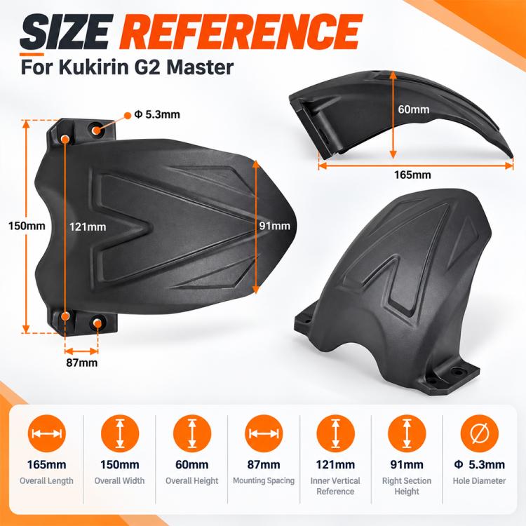 LYG2077 Electric Scooter Front Fender For Kukirin G2 Master