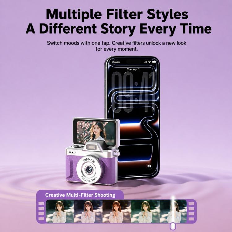 M37 1080P 1.47 inch Flip Screen Retro Mini Thumb Camera