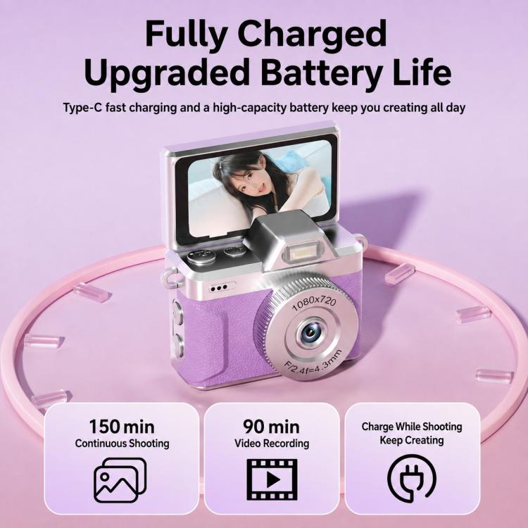 M37 1080P 1.47 inch Flip Screen Retro Mini Thumb Camera