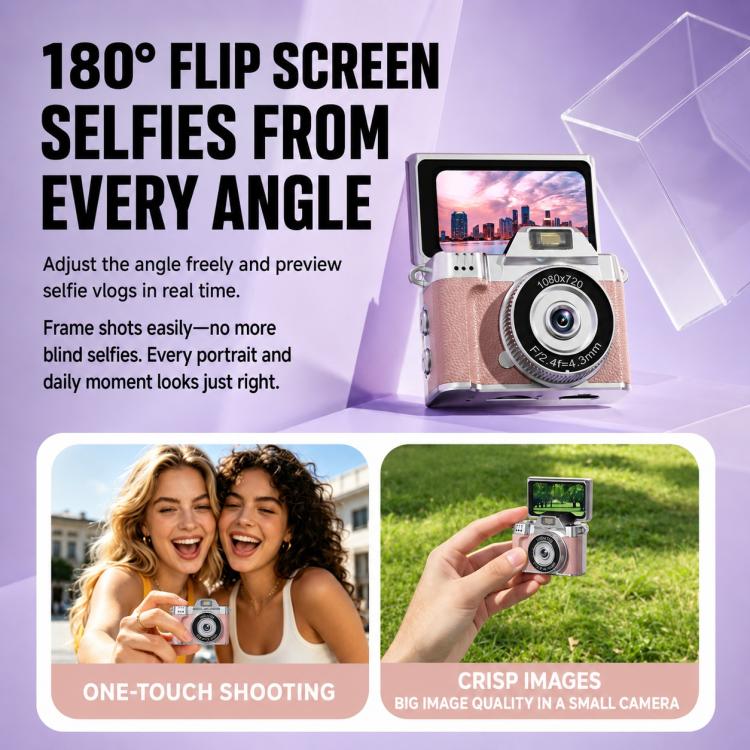 M38 1080P 1.47 inch Flip Screen Mini Portable Retro Thumb Camera