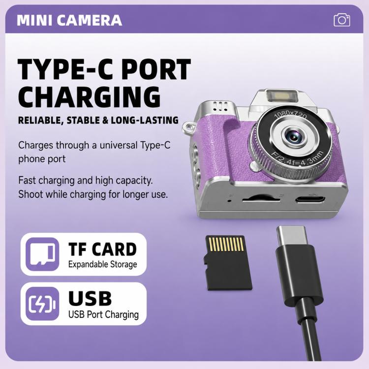 M38 1080P 1.47 inch Flip Screen Mini Portable Retro Thumb Camera