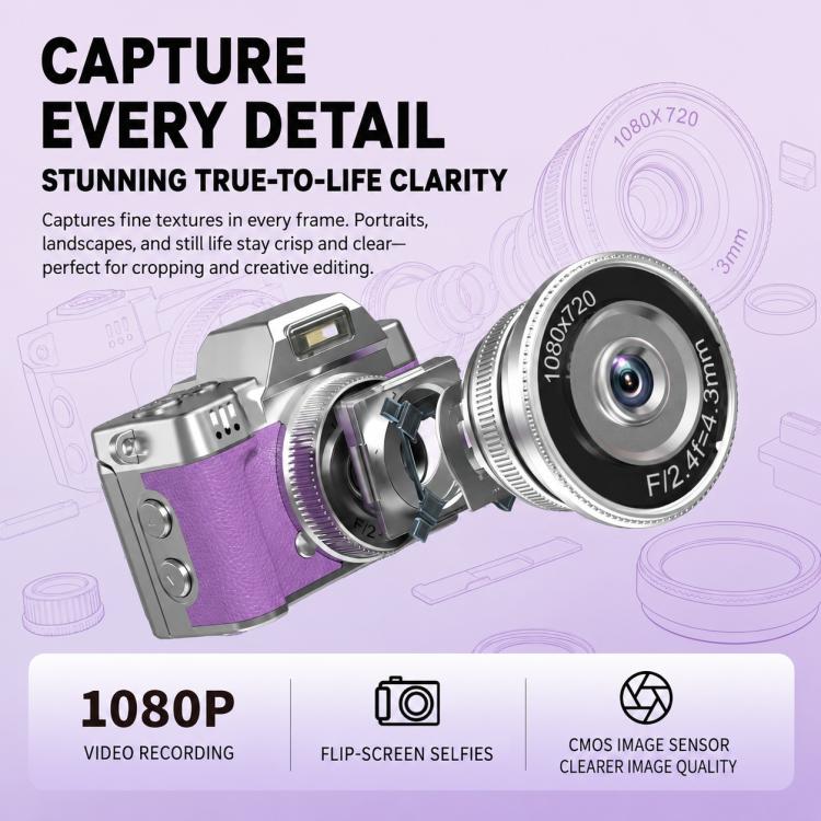 M38 1080P 1.47 inch Flip Screen Mini Portable Retro Thumb Camera