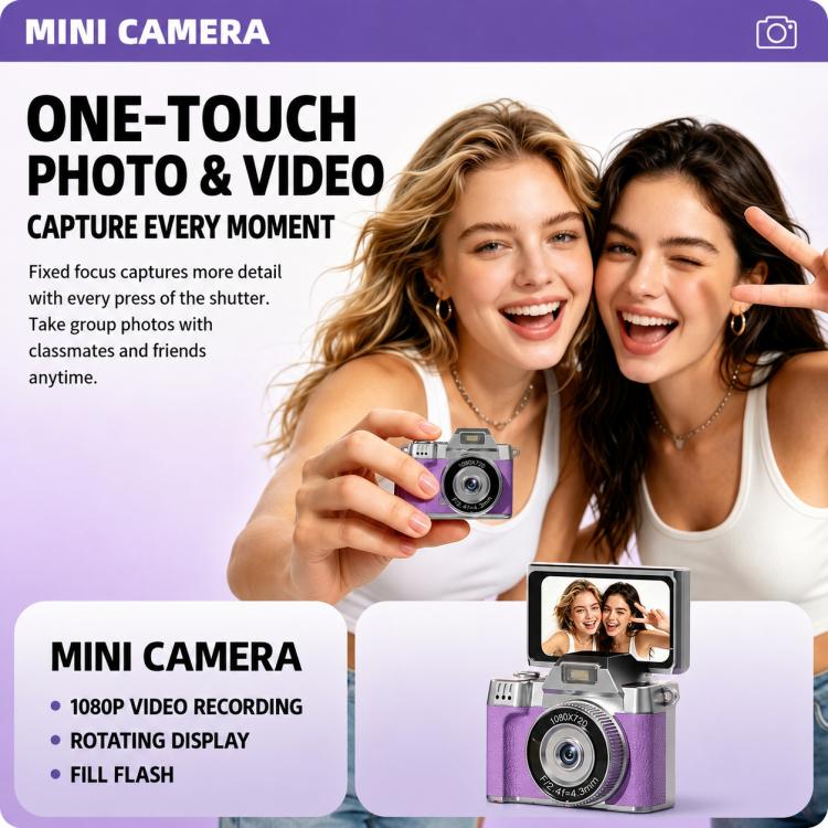 M38 1080P 1.47 inch Flip Screen Mini Portable Retro Thumb Camera