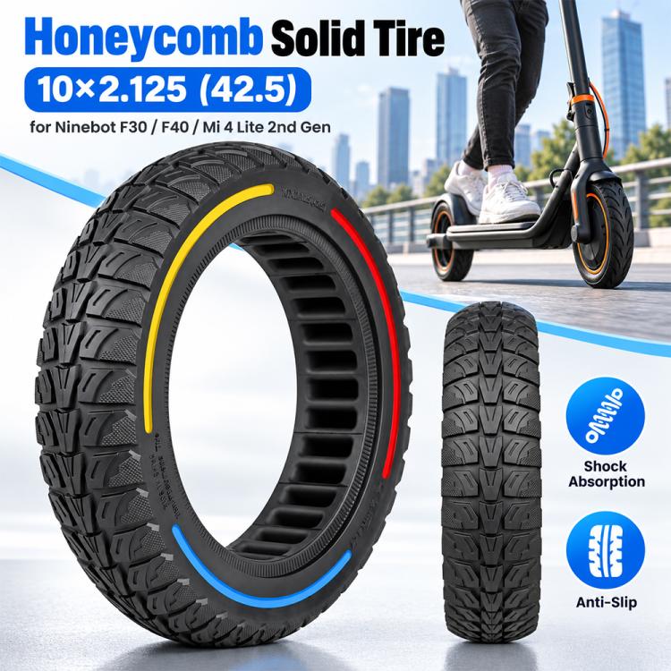 LYLT580 Electric Scooter 10x2.125 10 inch Inner Honeycomb Solid Tire 42.5mm Chuck For Ninebot F30/F40/Mi4 Lite 2