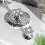 Electroplated Silver Flower Toilet Pusher  Nail Art Special Toilet Flush Switch Button, 1 PCS, 2 PCS