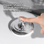 Electroplated Silver Flower Toilet Pusher  Nail Art Special Toilet Flush Switch Button, 1 PCS, 2 PCS