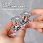 Electroplated Silver Flower Toilet Pusher  Nail Art Special Toilet Flush Switch Button, 1 PCS, 2 PCS