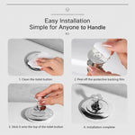 Electroplated Silver Flower Toilet Pusher  Nail Art Special Toilet Flush Switch Button, 1 PCS, 2 PCS