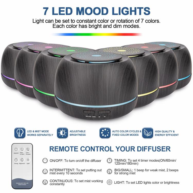 SS13 Colorful Wood Grain 300ml Aroma Diffuser with Remote Control