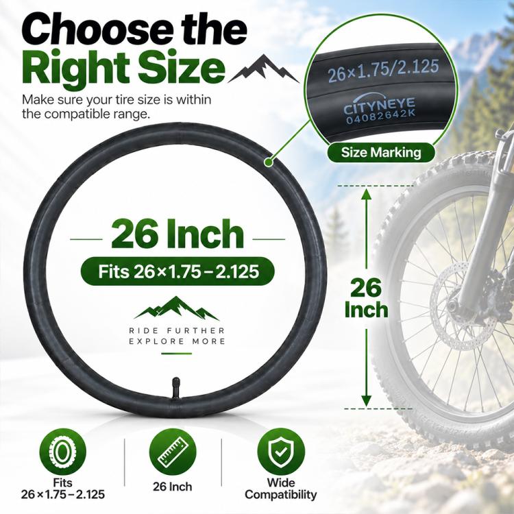 CITYNEYE LYLT460-1 Mountain Bike 26 inch Inner Tube 26x1.75/2.125 American Valve AV32
