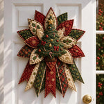 Festive Quilted Christmas Door Hanging DIY Sewing Kit, Christmas Tree, Poinsettia, Snowman, Red Sparrow, Reindeer, Angel