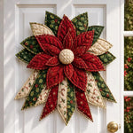 Festive Quilted Christmas Door Hanging DIY Sewing Kit, Christmas Tree, Poinsettia, Snowman, Red Sparrow, Reindeer, Angel