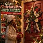 Festive Quilted Christmas Door Hanging DIY Sewing Kit, Christmas Tree, Poinsettia, Snowman, Red Sparrow, Reindeer, Angel