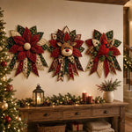 Festive Quilted Christmas Door Hanging DIY Sewing Kit, Christmas Tree, Poinsettia, Snowman, Red Sparrow, Reindeer, Angel