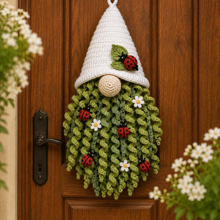 Handmade Ornament DIY Seasonal 3D Crochet Door Hanger Kit Collection, Christmas, Easter, Heart, Pumpkin, Witch, Winter Snow, Springtime-Ladybug, Springtime-Honeybee, Ocean