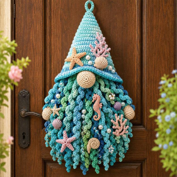Handmade Ornament DIY Seasonal 3D Crochet Door Hanger Kit Collection, Christmas, Easter, Heart, Pumpkin, Witch, Winter Snow, Springtime-Ladybug, Springtime-Honeybee, Ocean
