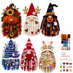 Handmade Ornament DIY Seasonal 3D Crochet Door Hanger Kit Collection, Christmas, Easter, Heart, Pumpkin, Witch, Winter Snow, Springtime-Ladybug, Springtime-Honeybee, Ocean