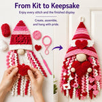 Handmade Ornament DIY Seasonal 3D Crochet Door Hanger Kit Collection, Christmas, Easter, Heart, Pumpkin, Witch, Winter Snow, Springtime-Ladybug, Springtime-Honeybee, Ocean