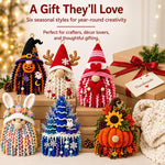 Handmade Ornament DIY Seasonal 3D Crochet Door Hanger Kit Collection, Christmas, Easter, Heart, Pumpkin, Witch, Winter Snow, Springtime-Ladybug, Springtime-Honeybee, Ocean