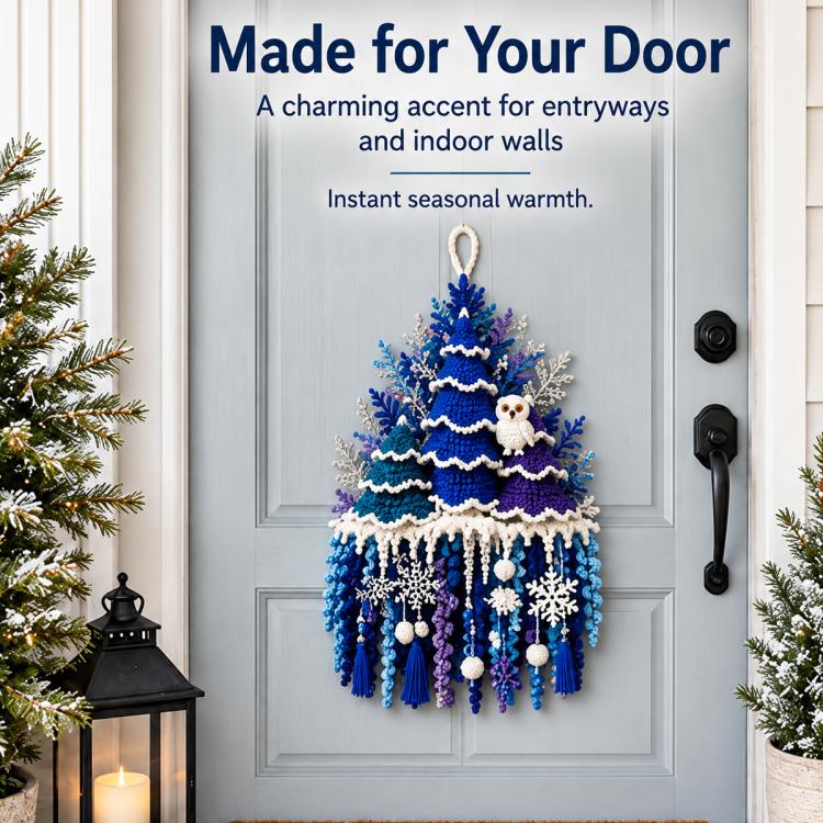 Handmade Ornament DIY Seasonal 3D Crochet Door Hanger Kit Collection, Christmas, Easter, Heart, Pumpkin, Witch, Winter Snow, Springtime-Ladybug, Springtime-Honeybee, Ocean