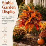 Autumn Harvest Floral Garden Stake Arrangement Fall Flowers, without Floor Stake, with Floor Stake