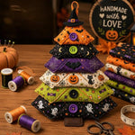 Layered Fabric Tree Ornament DIY Sewing Kit with Button, Christmas, Halloween, Flowers, Ocean, Music Note, Farm