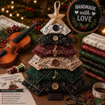 Layered Fabric Tree Ornament DIY Sewing Kit with Button, Christmas, Halloween, Flowers, Ocean, Music Note, Farm
