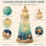 DIY Lighted Sea Glass Lighthouse Kit, Sea Glass, Coral Reefs, Rose Latte, Sunflower, Moonstone, Hummingbird, Sunset Beach, Coastal Christmas, Mermaid Lagoon, Halloween Coast, Treasure Cove