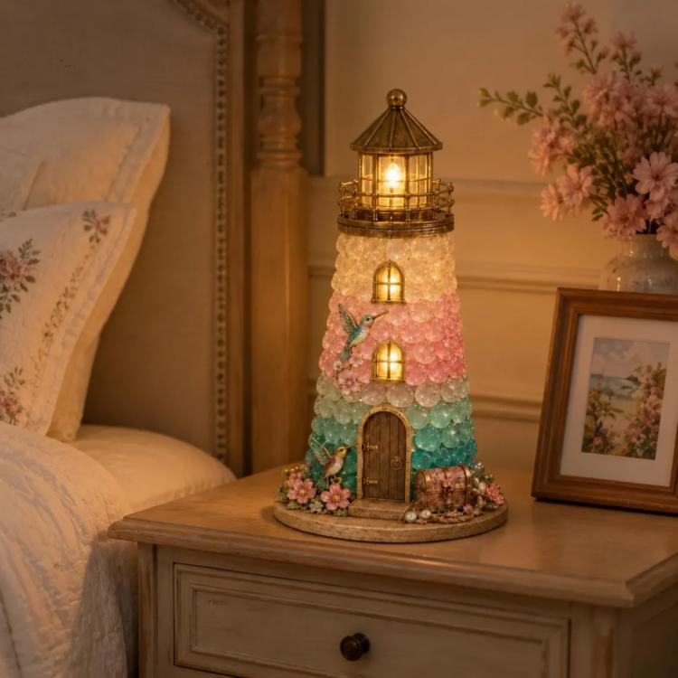 DIY Lighted Sea Glass Lighthouse Kit, Sea Glass, Coral Reefs, Rose Latte, Sunflower, Moonstone, Hummingbird, Sunset Beach, Coastal Christmas, Mermaid Lagoon, Halloween Coast, Treasure Cove