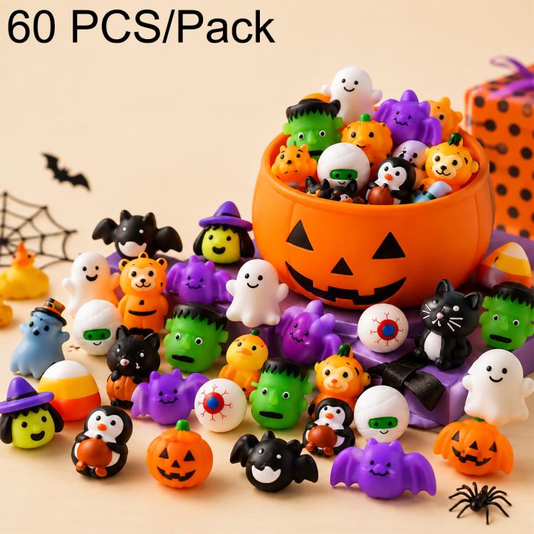 Halloween Mochi Squishy Toys, Random Style Delivery, 30 PCS/Pack with Pumpkin Bucket, 30 PCS/Pack without Pumpkin Bucket, 50 PCS/Pack with Pumpkin Bucket, 60 PCS/Pack with Pumpkin Bucket, 90 PCS/Pack with Pumpkin Bucket, 120 PCS/Pack with Pumpkin Bucket