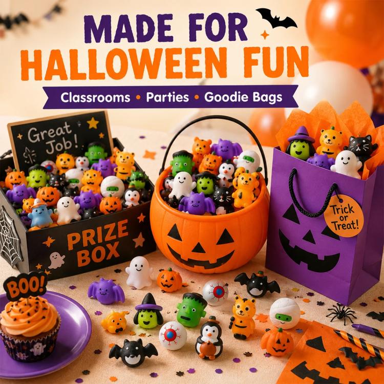 Halloween Mochi Squishy Toys, Random Style Delivery, 30 PCS/Pack with Pumpkin Bucket, 30 PCS/Pack without Pumpkin Bucket, 50 PCS/Pack with Pumpkin Bucket, 60 PCS/Pack with Pumpkin Bucket, 90 PCS/Pack with Pumpkin Bucket, 120 PCS/Pack with Pumpkin Bucket