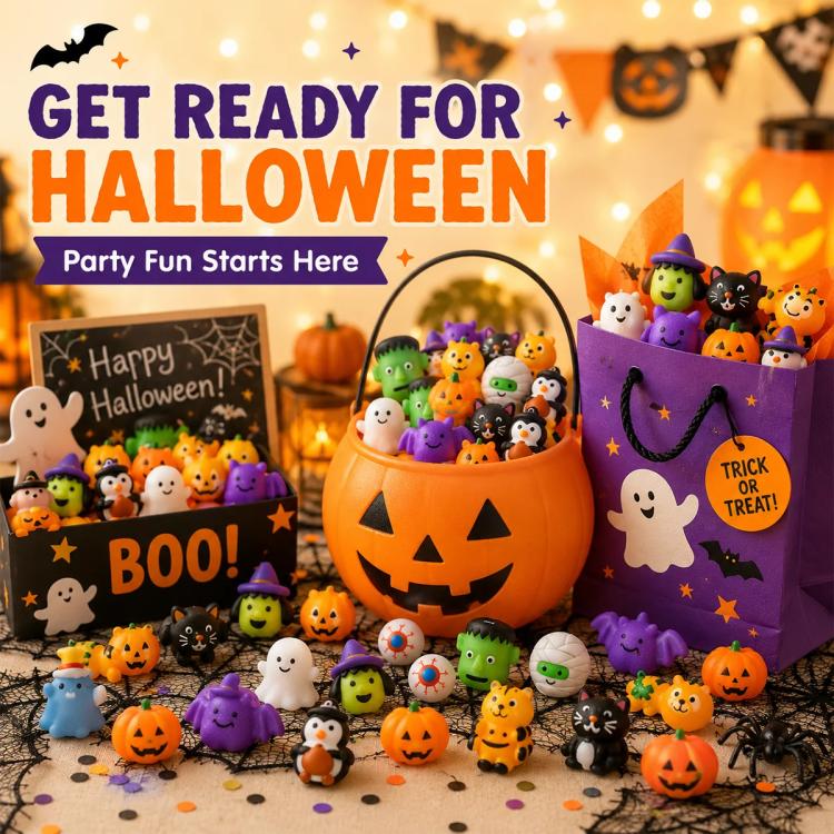 Halloween Mochi Squishy Toys, Random Style Delivery, 30 PCS/Pack with Pumpkin Bucket, 30 PCS/Pack without Pumpkin Bucket, 50 PCS/Pack with Pumpkin Bucket, 60 PCS/Pack with Pumpkin Bucket, 90 PCS/Pack with Pumpkin Bucket, 120 PCS/Pack with Pumpkin Bucket