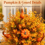 Artificial Fall Pumpkin Tree Stakes Decorative Garden Stake